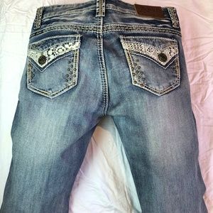 New Adiktd Bootcut Jeans  Lace Trim Metal Studs 27